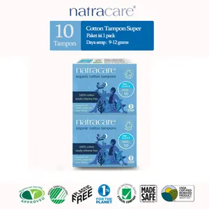 NATRACARE Digital Cotton Tampon Super 10s (2 pack) | Tampon Organic 100% Cotton | Pembalut Wanita Organic