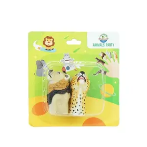 Mainan Boneka Jari Tangan Hewan 1 Set 2 Pcs Lion + Leopart