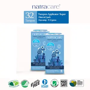 NATRACARE Applicator Cotton Tampon Super 16s (2 pack)