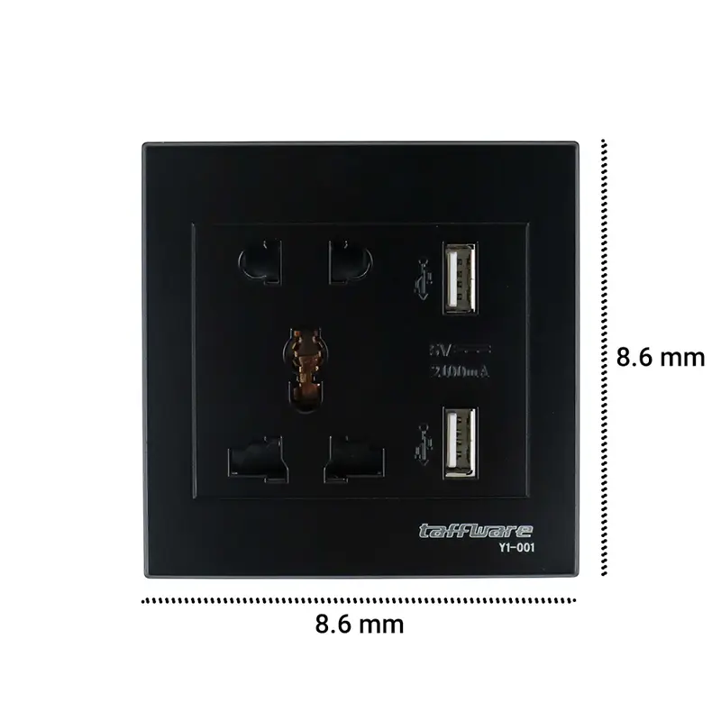 stop kontak universal wall socket UK EU US dan 2 port usb / coswall 1