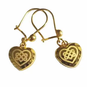 anting kait model love motif elegant emas asli
