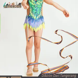 4m Ballet Ribbon Multi-Color Streamer Twirling Baton Rod Wand