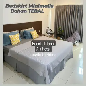 Bedskirt ala hotel MINIMALIS - BAHAN TEBAL - penutup kaki ranjang
