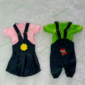 overall bahan denim hewan monkey