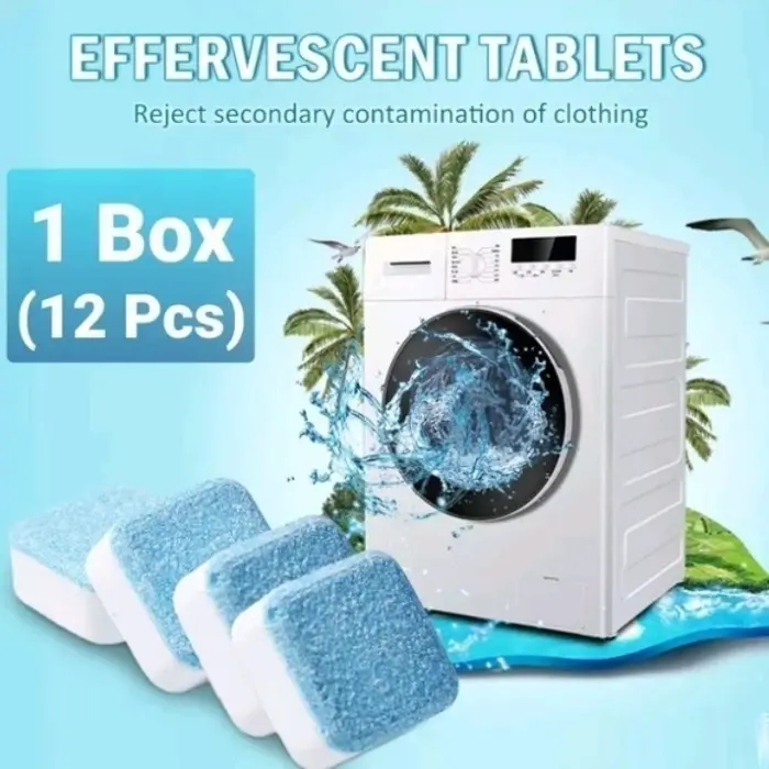 CLEAN SQUARE TABLET DETERGEN PEMBERSIH TABUNG MESIN CUCI ISI 12