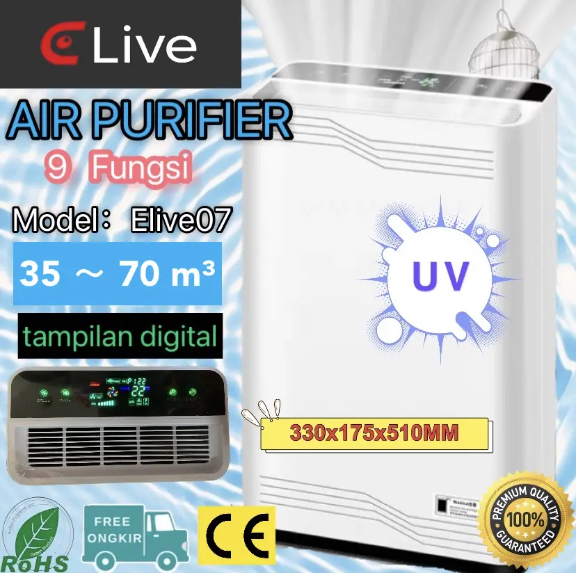 Air Purifier Office / rumah Elive07 UV HEPA filter