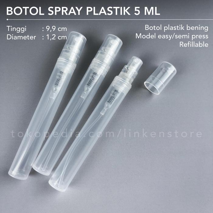 Jual Botol Parfum Spray 5ml Pen Travel Vial Sample Plastik Putih ...