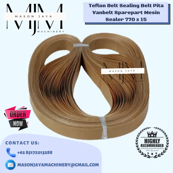 Teflon Belt Sealing Belt Pita Vanbelt Sparepart Mesin Sealer 15 x 770