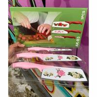 Gambar Pisau Set Motif Bunga isi 3 pcs Warna - Warni Random Color dari Formiana Kota Surabaya 4 Tokopedia