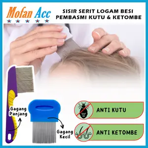 Sisir Serit Kutu Ajaib Pembasmi Ketombe Telur Kutu Logam Besi Stainles