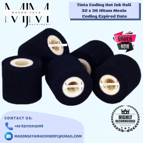 Tinta Coding Hot Ink Roll 32 x 36 Hitam Mesin Coding Expired Date