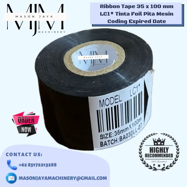 Ribbon Tape 35 x 100 mm LC1* Tinta Foil Pita Mesin Coding Expired Date