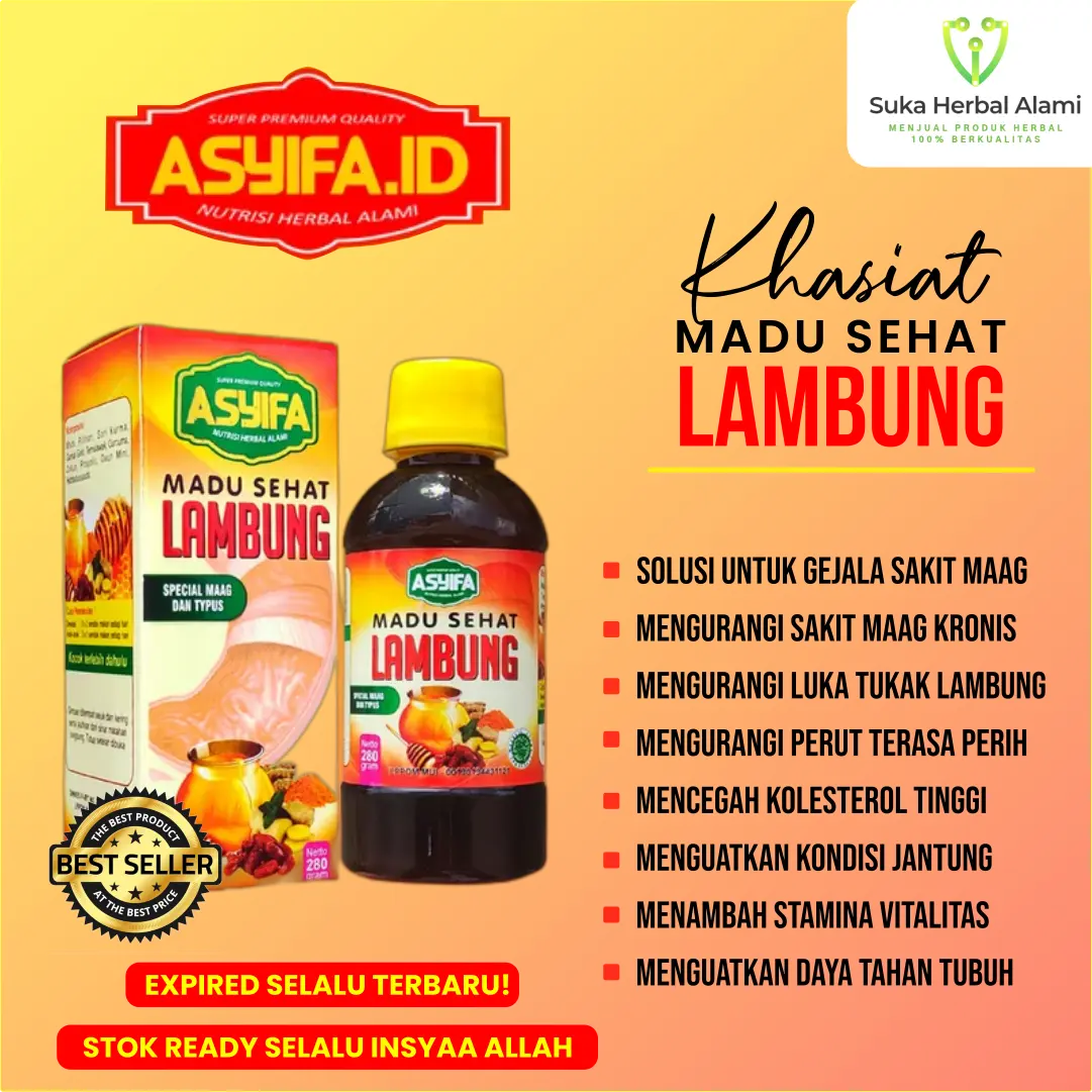 Madu Sehat Lambung Asyifa & Madu Herbal Lambung Nadhifa 280gr