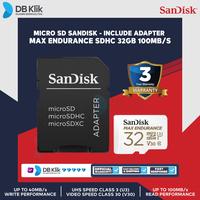 Gambar Micro SD SanDisk MAX ENDURANCE SDHC 32GB 100MB/s (SDSQQVR-032G-GN6IA) dari DBKlik Indonesia Kota Surabaya 1 Tokopedia