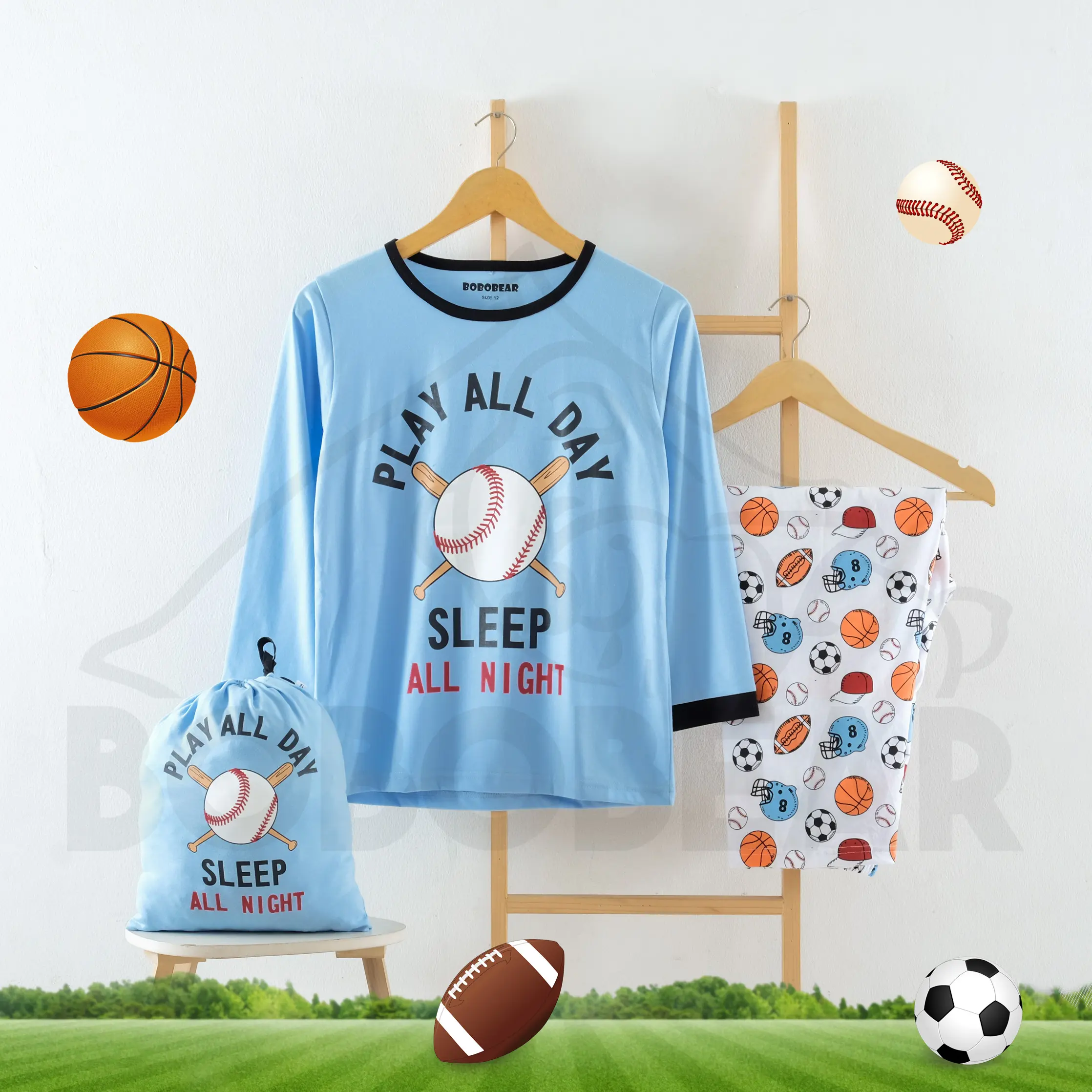 Bobobear Setelan Piyama Anak Laki Play All Day