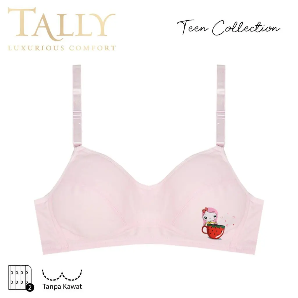 TALLY Bra Remaja Busa Tipis Tanpa Kawat Cup A Bra Anak Sekolah