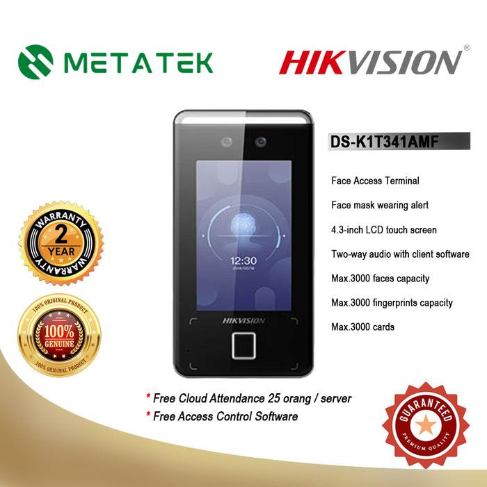 Gambar Metatek | Hikvision DS-K1T341AMF Akses Kontrol | Absensi | Akses Pintu dari Metatek Official Store Kab. Tangerang Tokopedia