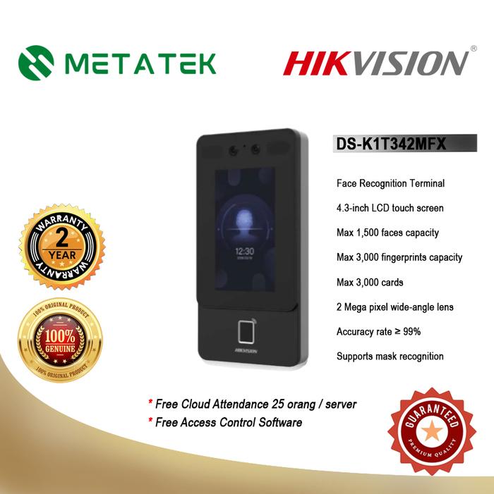 Gambar Metatek | Hikvision DS-K1T342MFX Akses Kontrol | Absensi | Akses Pintu dari Metatek Official Store Kab. Tangerang Tokopedia