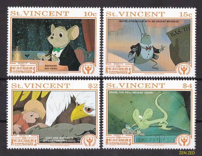 0466 Perangko St. Vincent 1991 Walt Disney 4v Mnh