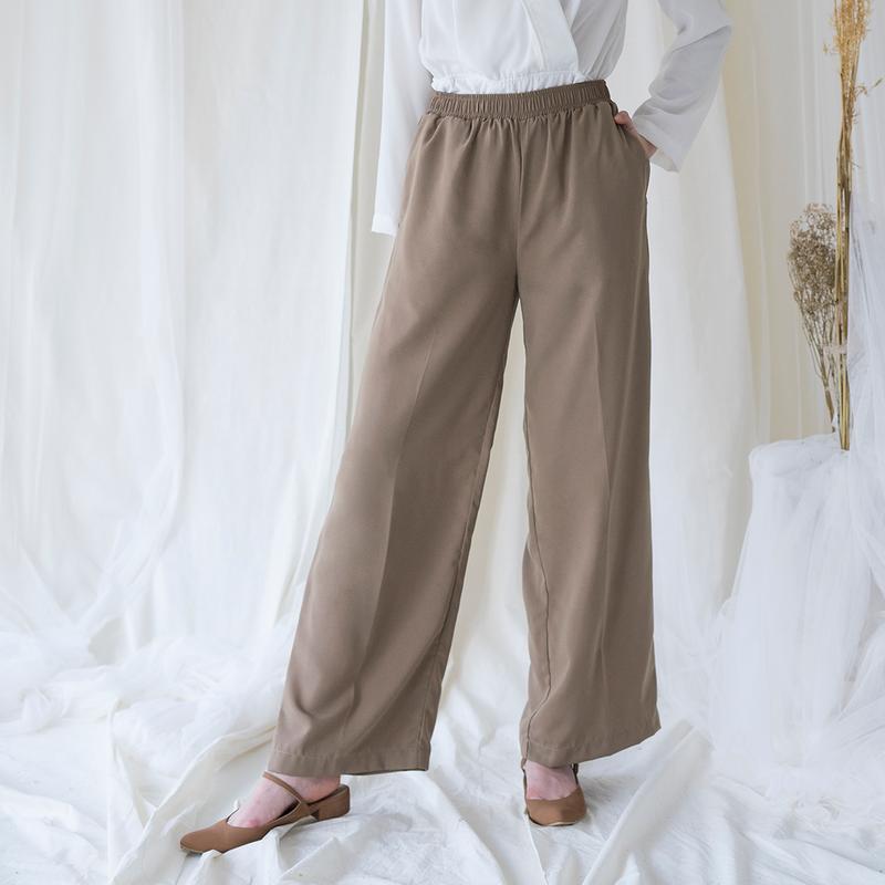 Astaka Aska Label - Celana panjang kulot wanita pinggang full karet 0