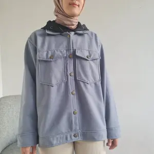 Jaket Hoodie Pria Wanita Jaket Semi Parka Fleece Tebal Lembut Murah