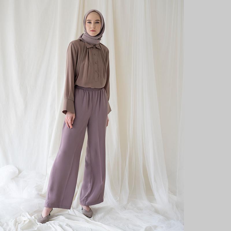Astaka Aska Label - Celana panjang kulot wanita pinggang full karet 2