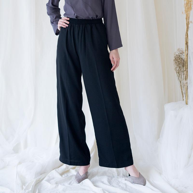 Astaka Aska Label - Celana panjang kulot wanita pinggang full karet 4