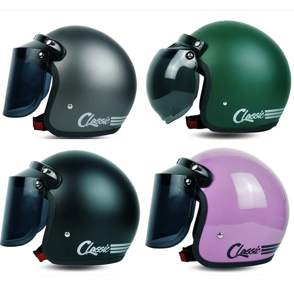 Helm Bogo Dewasa Classic Murah Kaca Cembung / Kaca Datar / Pet