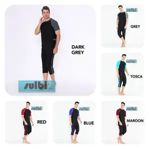 Baju renang pria laki laki dewasa celana panjang lengan pendek SULBI