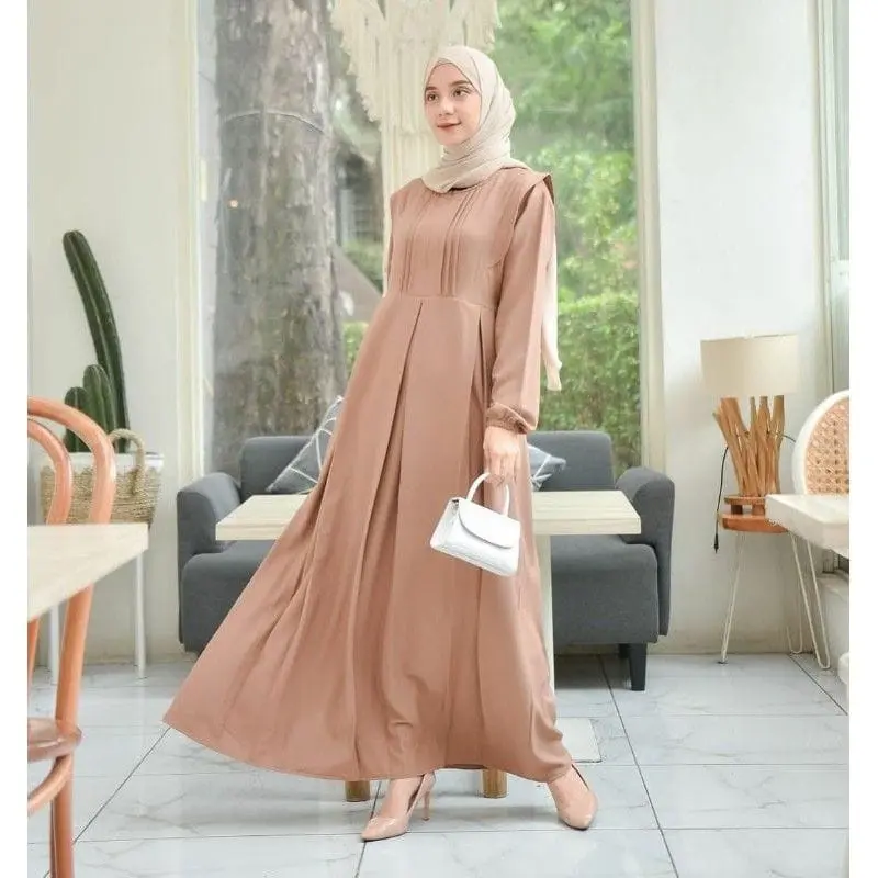 Baju Gamis Wanita Terbaru Dress Remaja Muslim Kekinian Busui Bagus 1