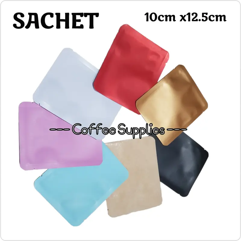 Sachet 10x12.5 kemasan drip coffee filter kopi hitam putih kraft saset 0