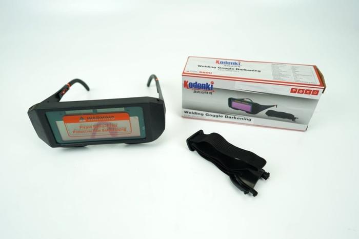 Gambar KACAMATA KACA MATA LAS OTOMATIS WELDING AUTO DARK HITAM BOX KODENKI dari Evanteknik Kota Medan Tokopedia