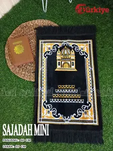 Sajadah Turkey Bulu Hitam Size Kecil/Kepala/Muka Oleh oleh haji umroh