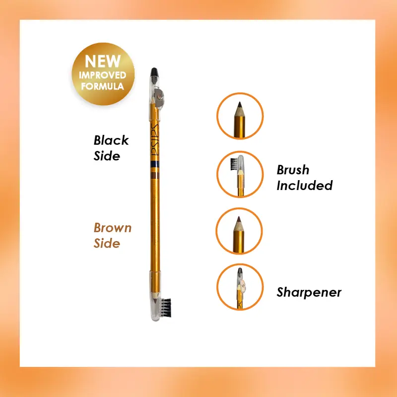 SALSA Eyebrow Pencil - 4in1 Black & Brown Pensil Alis Tahan Lama Serut 1
