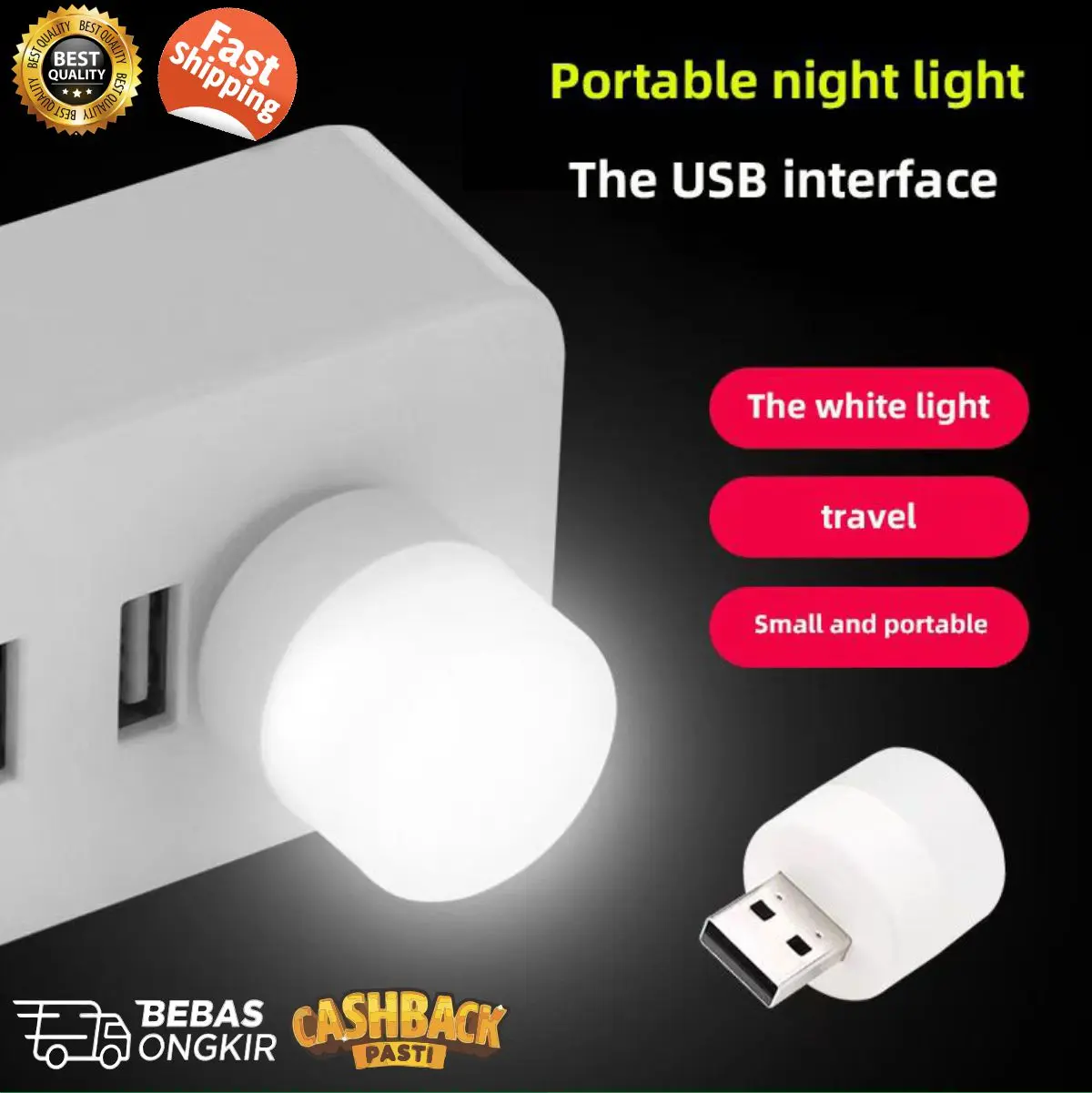 USB Led Lampu Mungil Lampu Tidur Mini Travel Pack Penerangan Serbaguna