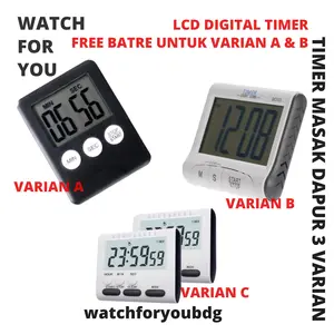 Digital Timer Masak Kitchen LCD Pengatur Waktu Countdown Clock Dapur