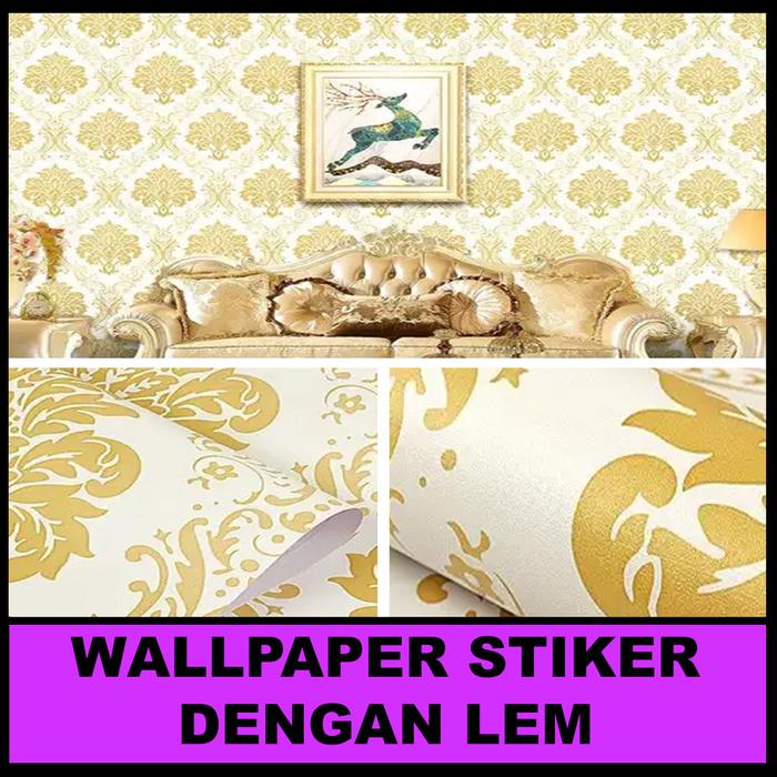 Gambar PROMO ! Paket Isi 5 Roll Wallpaper Stiker Dinding Motif Batik / HW dari homes wallpaper Kota Tangerang Selatan Tokopedia