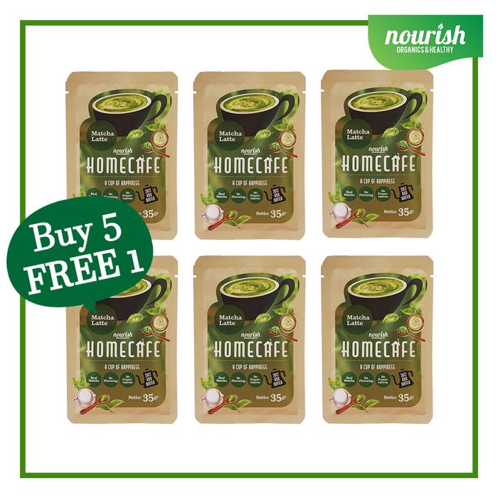Gambar BUY 5 GET 1 FREE Homecafe Matcha Latte 35gr dari Nourish Indonesia Jakarta Utara Kota Administrasi Jakarta Utara Tokopedia