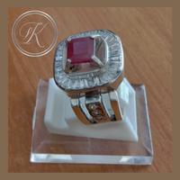 Gambar Cincin silver pria batu merah Diamond Perak 925 dari toko perak kotagede silver Kota Yogyakarta 1 Tokopedia