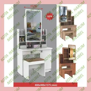 meja rias minimalis bukan olympic mr 08 coklat putih sliding bandung