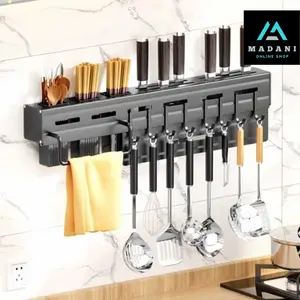 Rak Pisau & Sendok Dapur Gantung Rak Peralatan Alat Masak 60cm