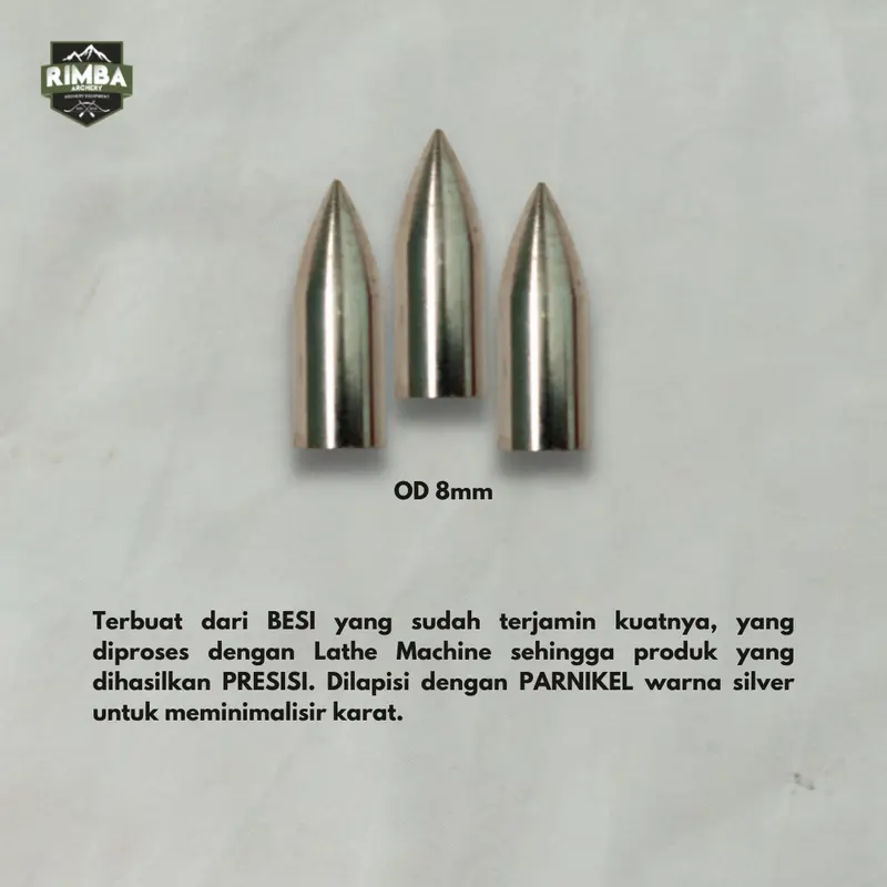 Point Arrow OD 8 mm / Point Bubut Presisi OD 8 mm / Point Panahan / Archery 1
