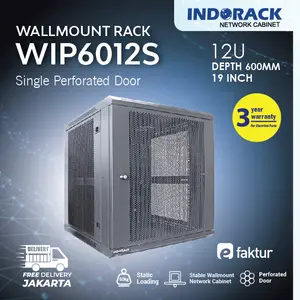 WIP6012S - 12U Wallmount Rack Depth 600mm Single Perforated Door 19"