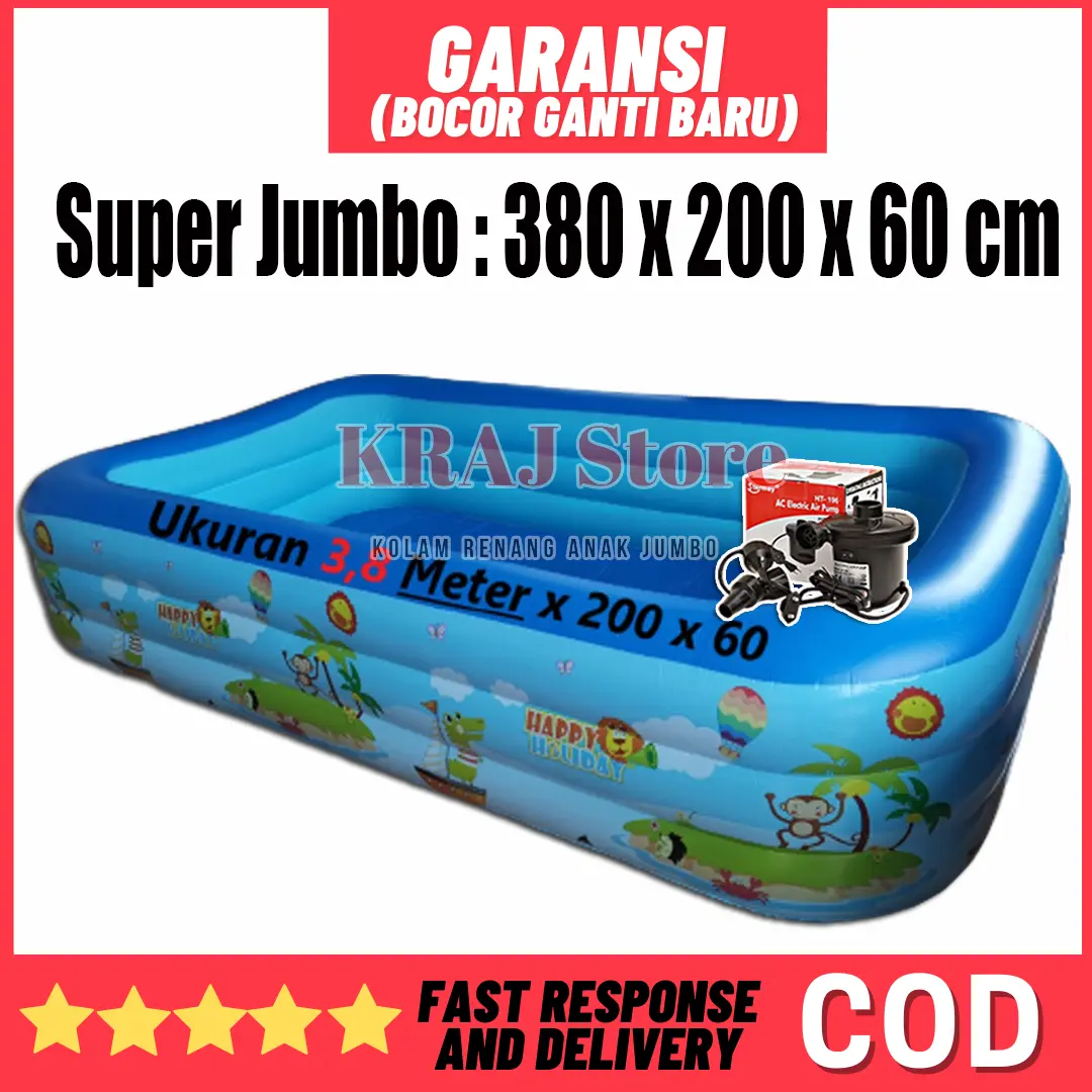 Kolam Renang Karet Anak Super Jumbo 3,6 Meter Bukan Bestway No Brand