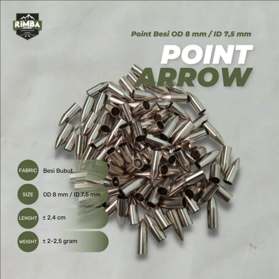 Point Arrow OD 8 mm / Point Bubut Presisi OD 8 mm / Point Panahan / Archery
