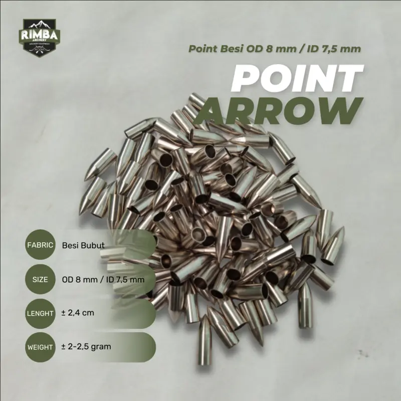 Point Arrow OD 8 mm / Point Bubut Presisi OD 8 mm / Point Panahan / Archery 0