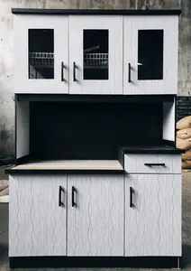 PROMO! Lemari Sayur 3 Pintu Dapur Kayu Kitchenset Rak Piring Minimalis