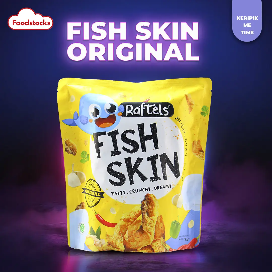 Keripik Kulit Ikan / Fish Skin Rasa Original Raftels 75gr Halal