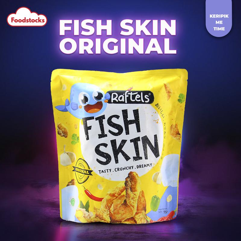 Keripik Kulit Ikan / Fish Skin Rasa Original Raftels 75gr Halal 1