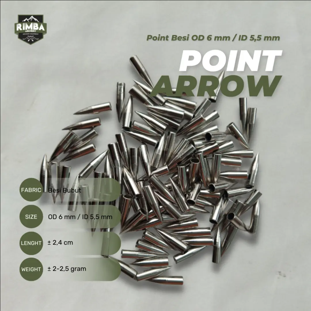 Point Arrow OD 6 mm / Point Bubut Presisi OD 6 mm / Point Panahan / Archery